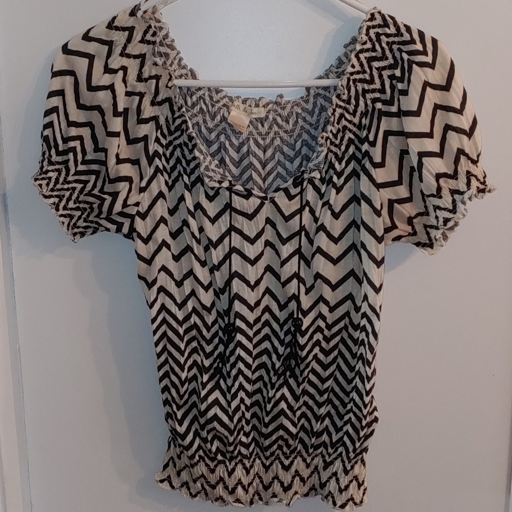 Belle du jour tasseled blouse